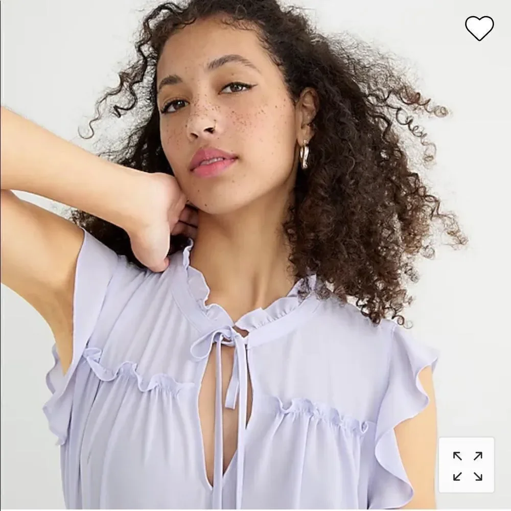 J. Crew Ruffle tie-neck top
